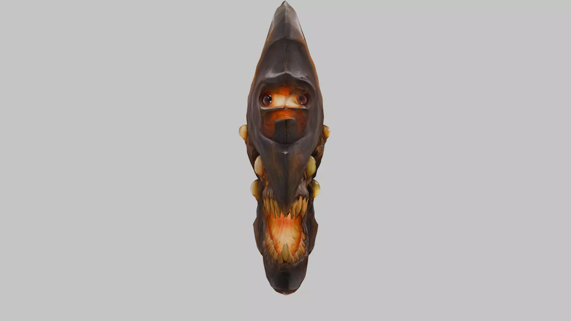Stylized Demonic Head Low-poly 3D model_2
