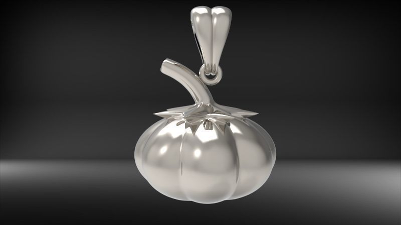 Pumpkin charm necklace vegetable garden pendant haloween  3D print model_16