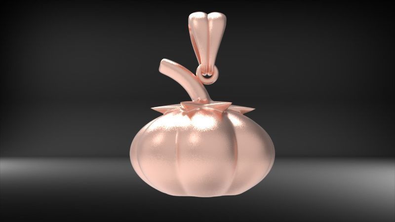 Pumpkin charm necklace vegetable garden pendant haloween  3D print model_26
