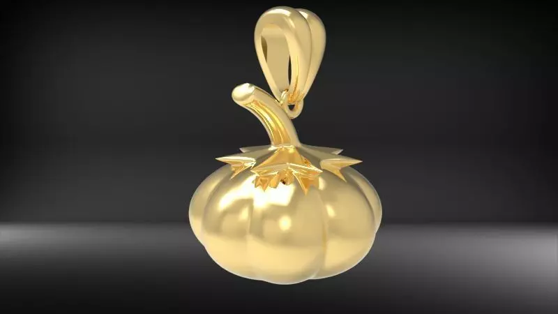 Pumpkin charm necklace vegetable garden pendant haloween  3D print model_0