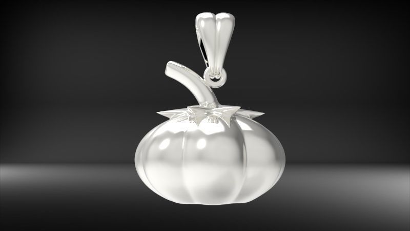 Pumpkin charm necklace vegetable garden pendant haloween  3D print model_27