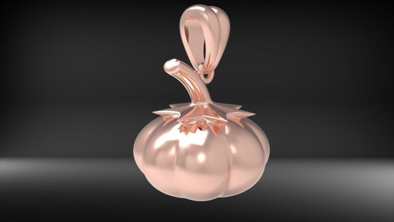 Pumpkin charm necklace vegetable garden pendant haloween  3D print model_14