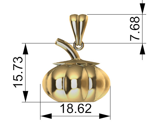 Pumpkin charm necklace vegetable garden pendant haloween  3D print model_28