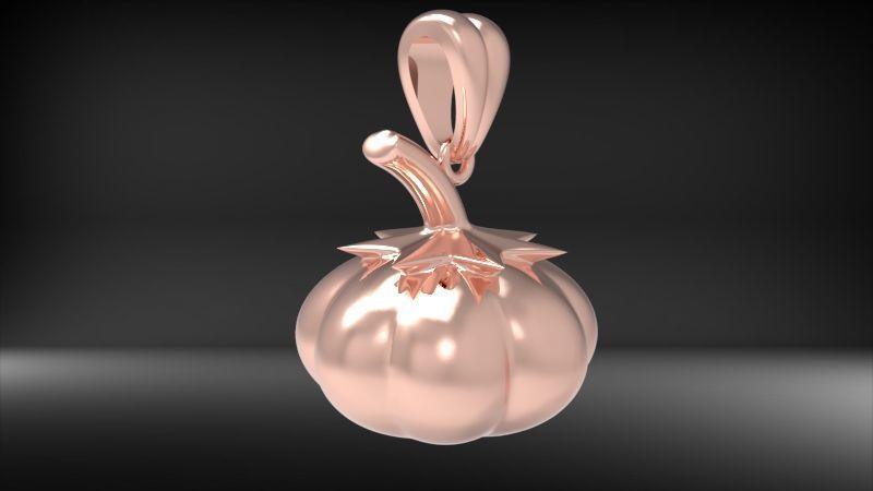Pumpkin charm necklace vegetable garden pendant haloween  3D print model_6