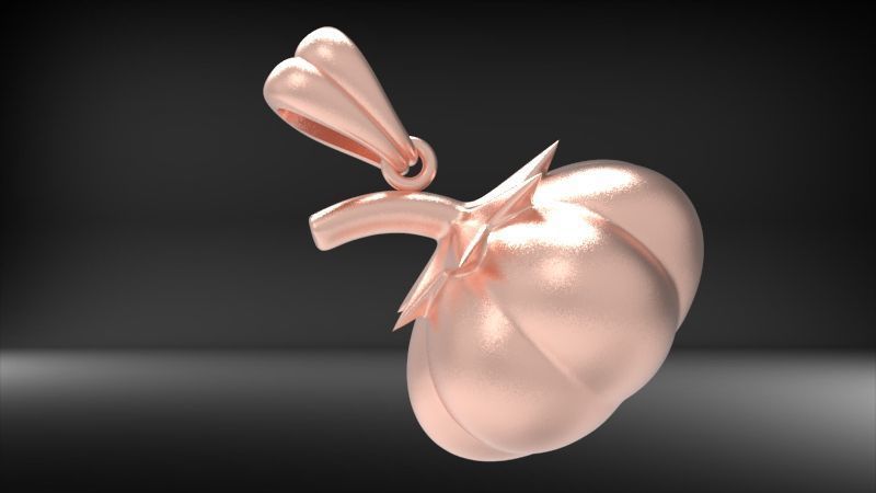 Pumpkin charm necklace vegetable garden pendant haloween  3D print model_21