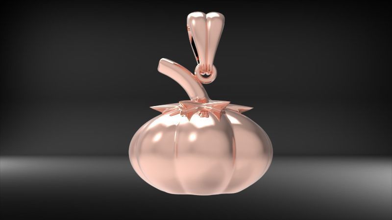 Pumpkin charm necklace vegetable garden pendant haloween  3D print model_25