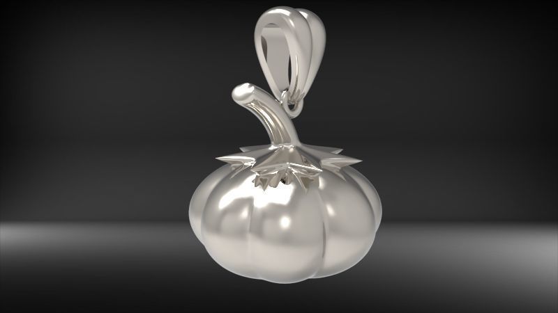 Pumpkin charm necklace vegetable garden pendant haloween  3D print model_3