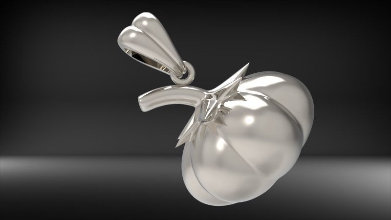 Pumpkin charm necklace vegetable garden pendant haloween  3D print model_20