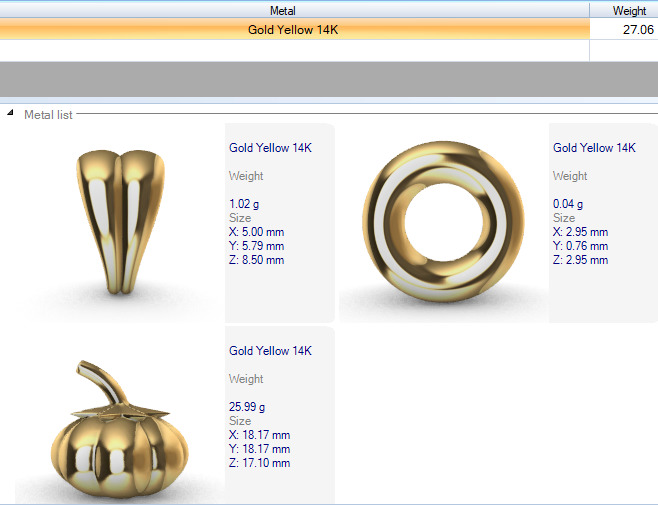 Pumpkin charm necklace vegetable garden pendant haloween  3D print model_32