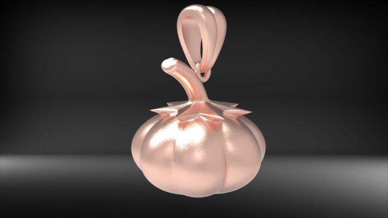 Pumpkin charm necklace vegetable garden pendant haloween  3D print model_4