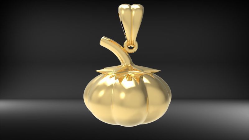 Pumpkin charm necklace vegetable garden pendant haloween  3D print model_5