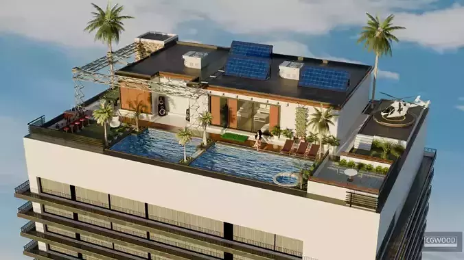 Penthouse Rooftop with Interior and Exterior