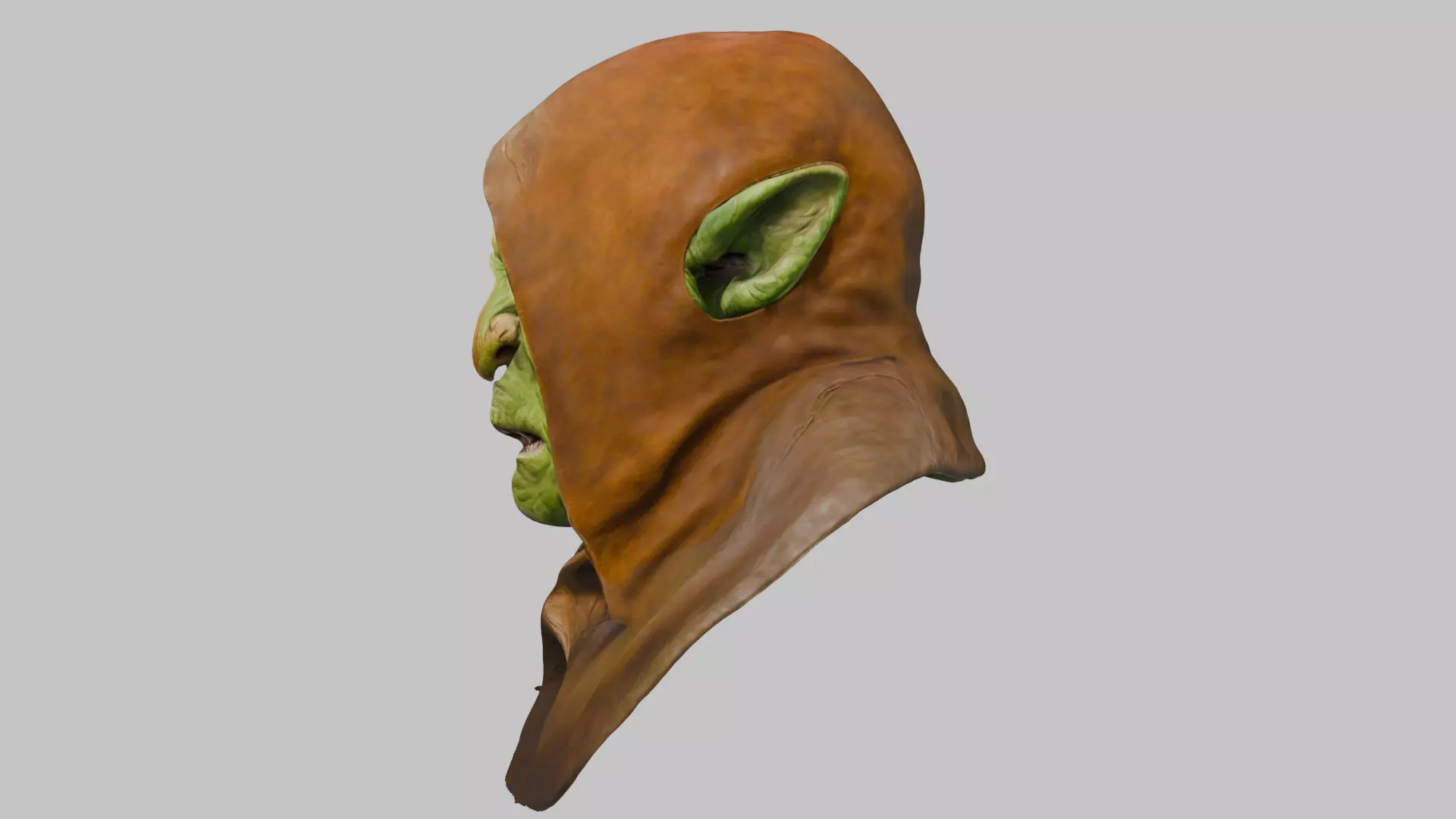 Stylized Goblin Head Low-poly 3D model_6