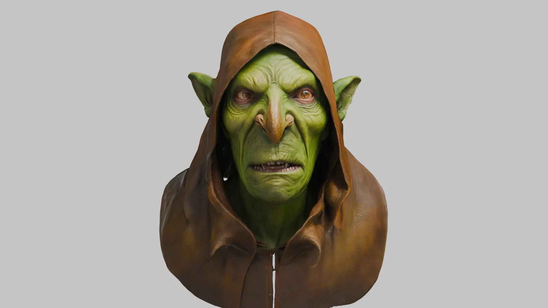 Stylized Goblin Head Low-poly 3D model_0
