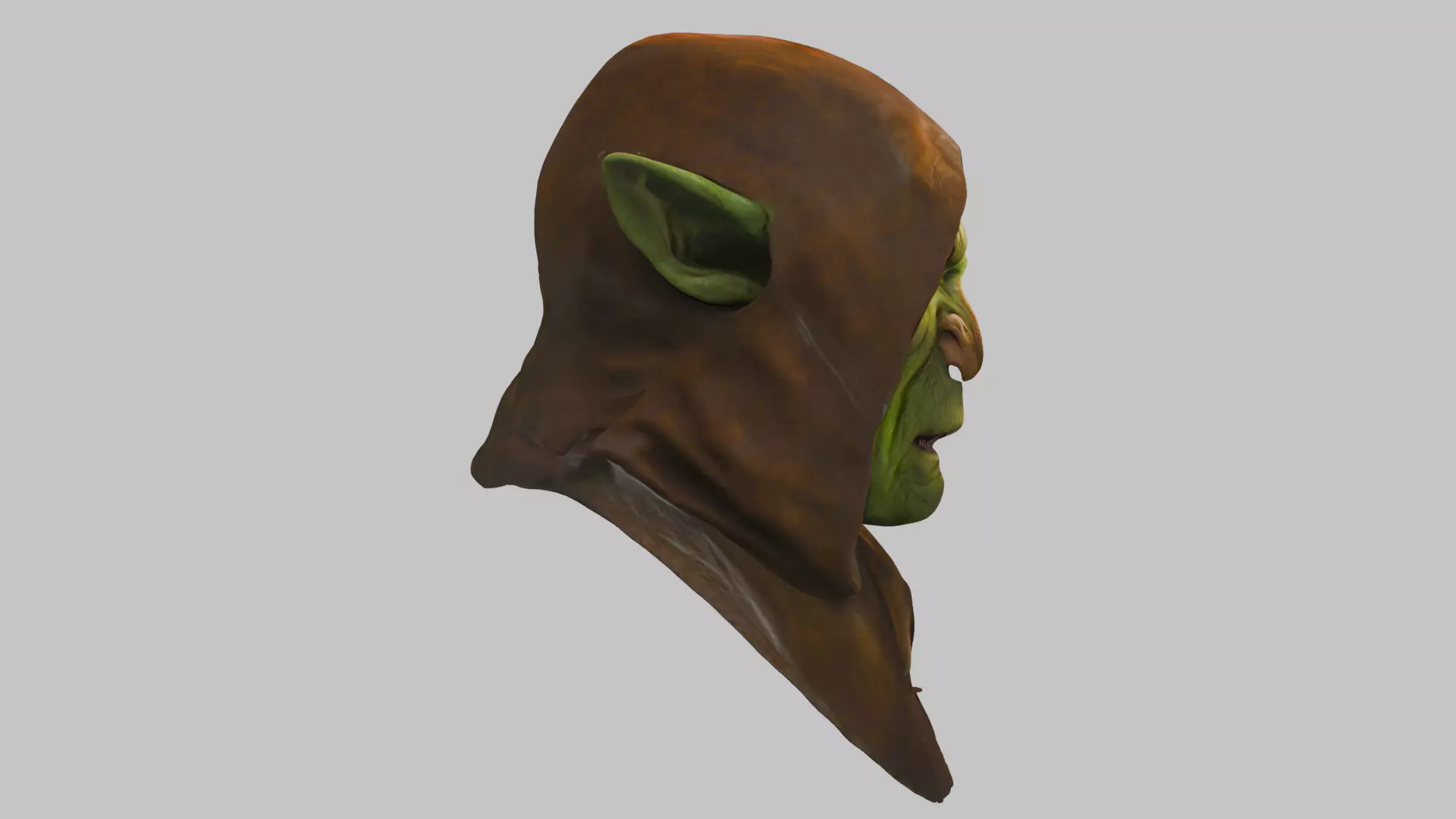 Stylized Goblin Head Low-poly 3D model_2