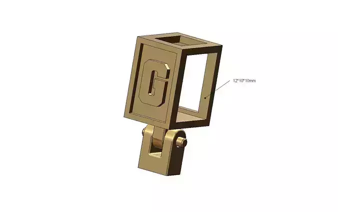 G letter varsity font 12x10x10mm enamel bail link