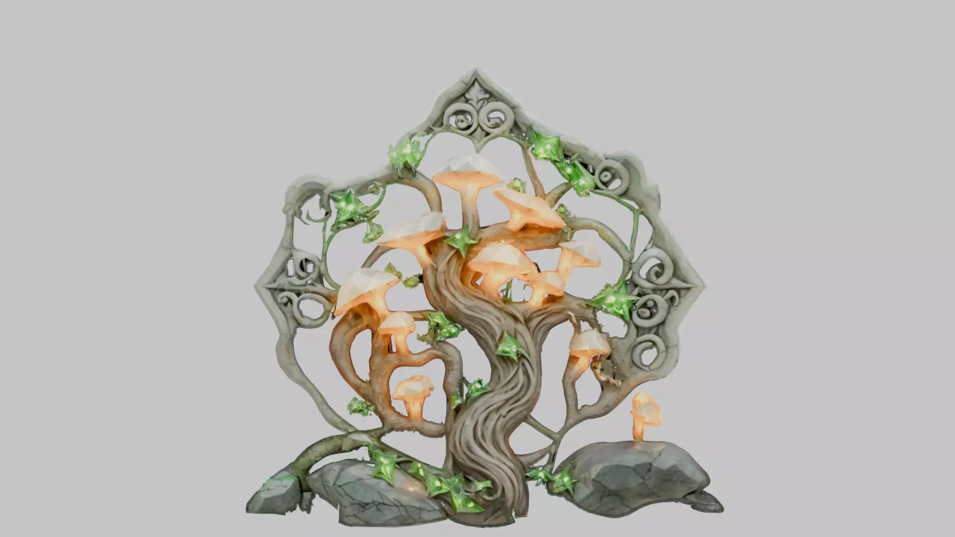 Fantasy Golden Emblem Low-poly 3D model