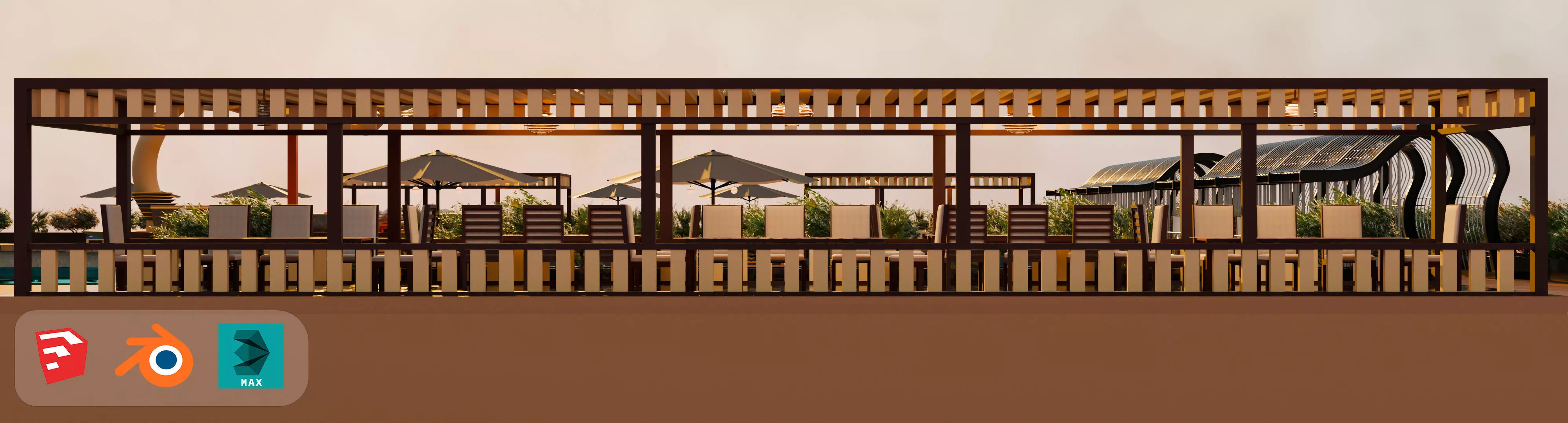 Beach resort 3D model_13