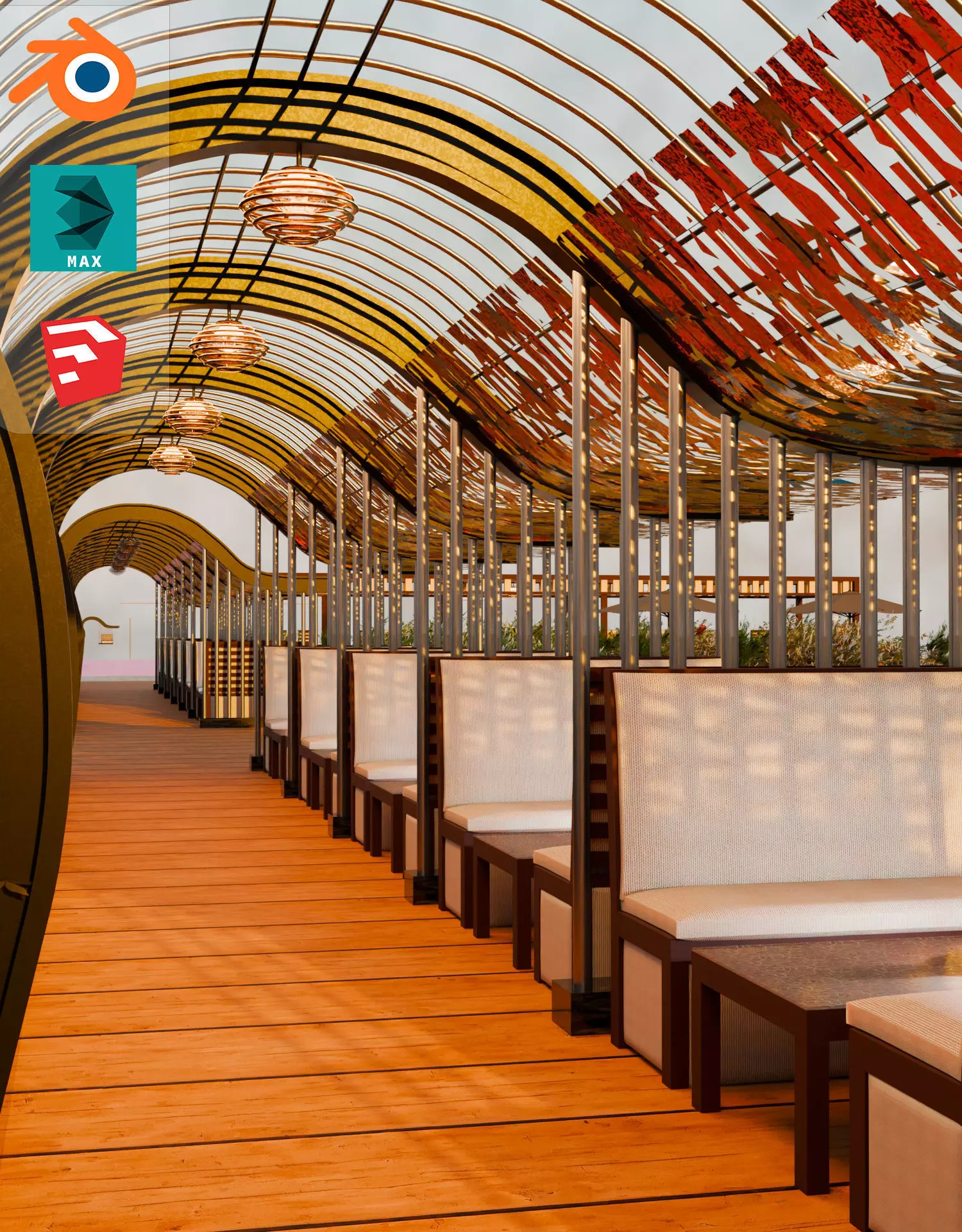 Beach resort 3D model_10