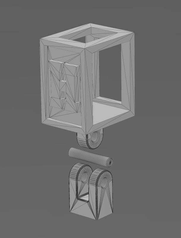 H letter varsity font 12x10x10mm enamel bail link 3D print model_12