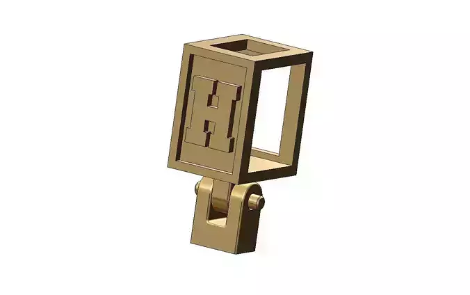 H letter varsity font 12x10x10mm enamel bail link