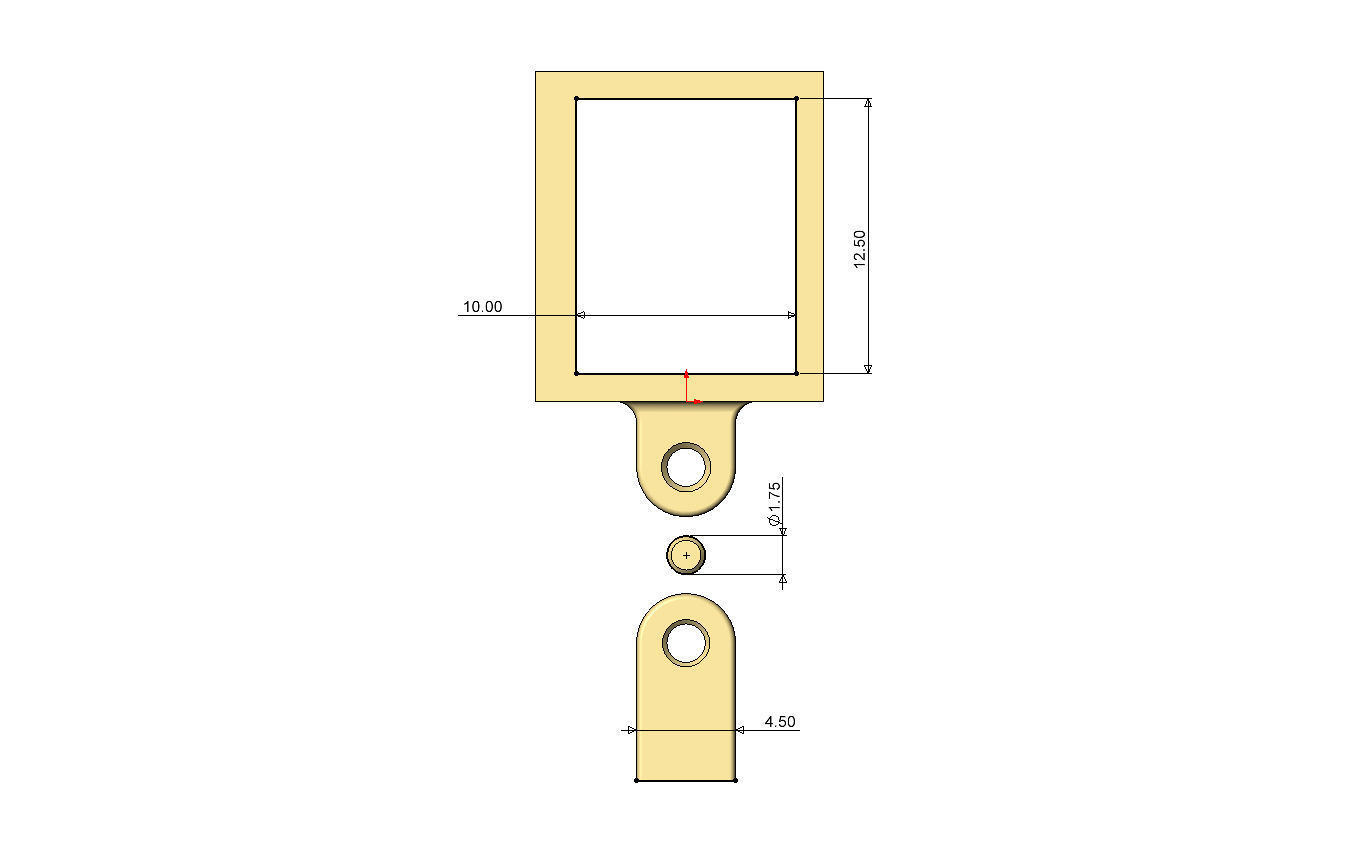 H letter varsity font 12x10x10mm enamel bail link 3D print model_6