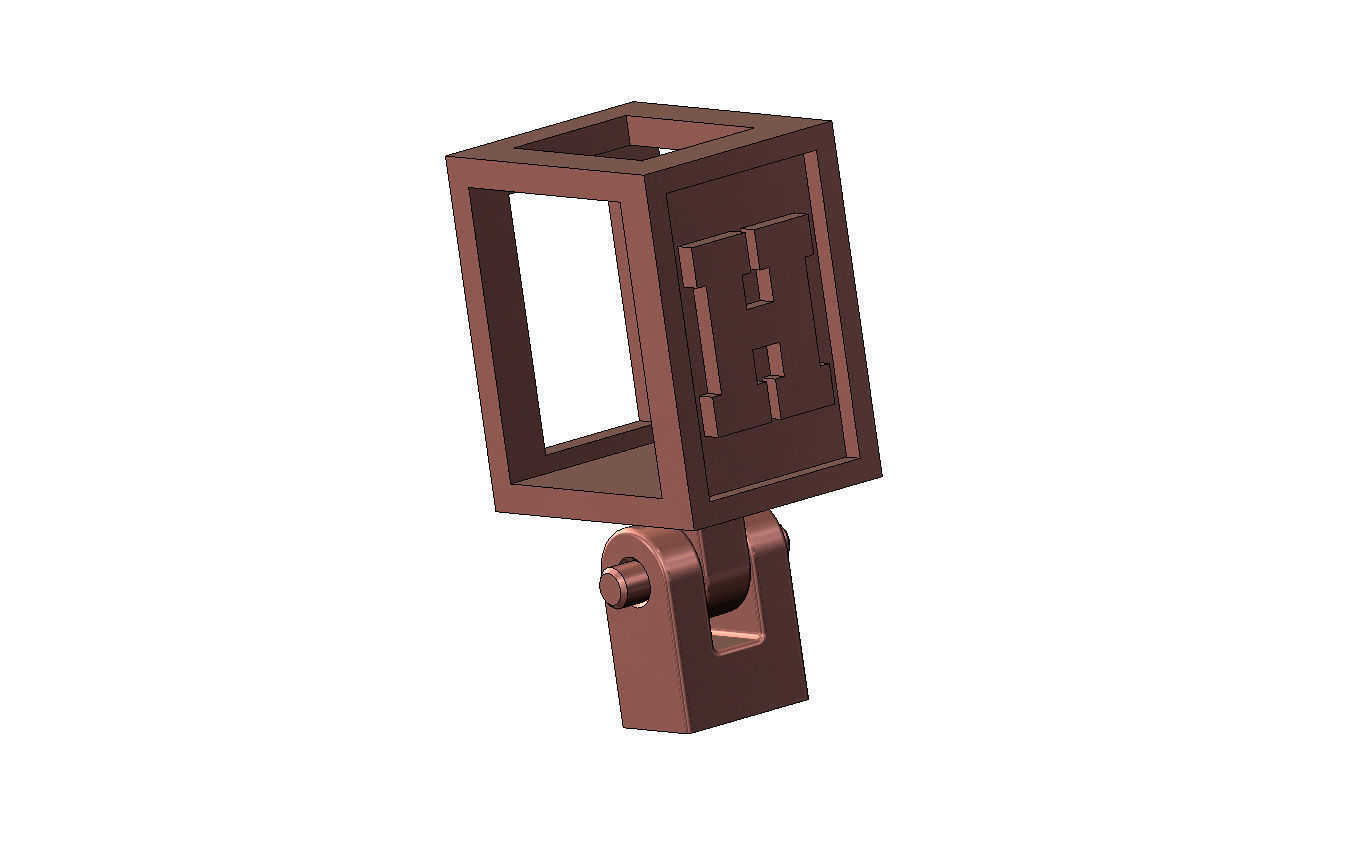 H letter varsity font 12x10x10mm enamel bail link 3D print model_8