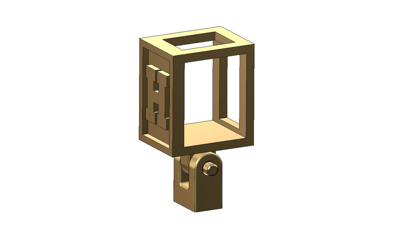 H letter varsity font 12x10x10mm enamel bail link 3D print model_2