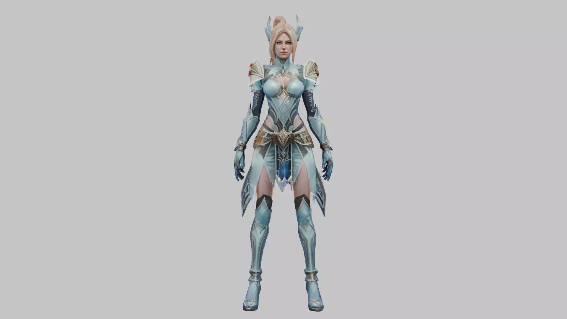 Sci-Fi Bio-Energy Female Character Low-poly 3D model