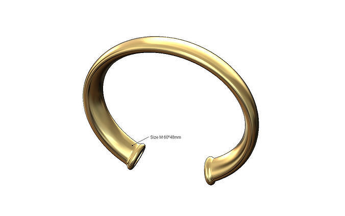 Conical oval section cuff bracelet size M 3D print model