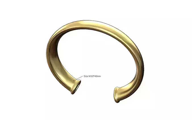 Conical oval section cuff bracelet size M