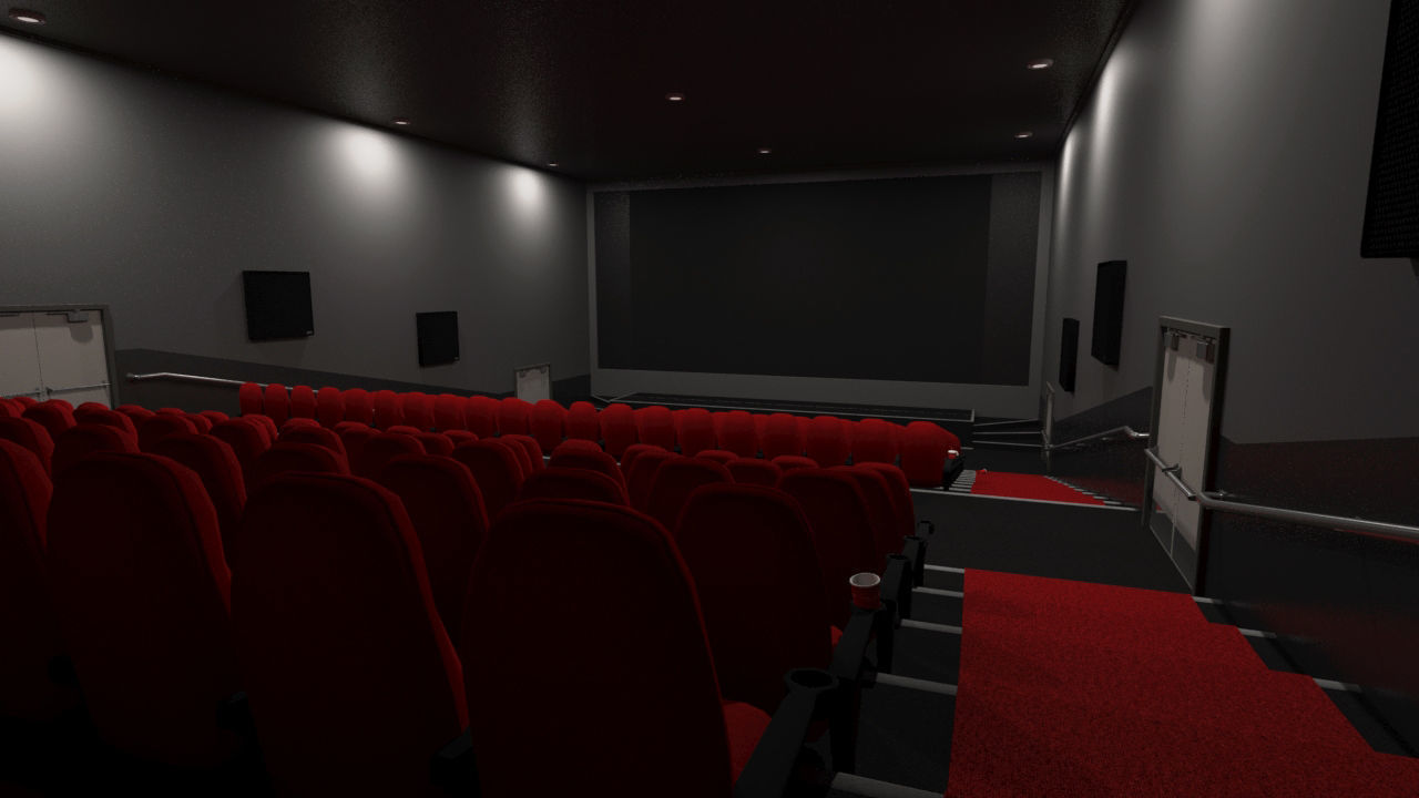 Cinema - Low Poly chair with popcorn and glasses Low-poly 3D model_2