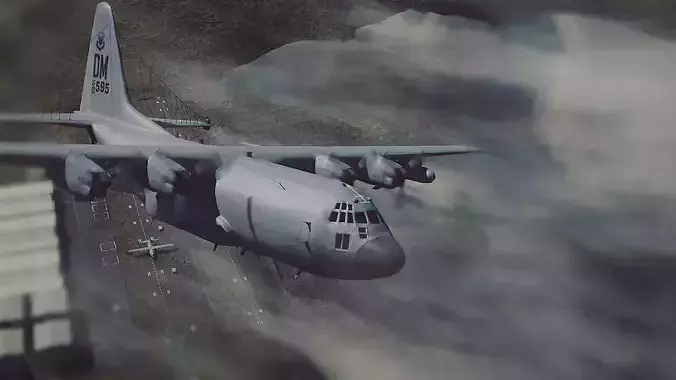 EC-130H Compass Call Low-poly 3D model