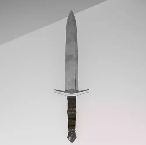 Witcher Inspired Silver Sword  Stylized Game-Ready 3D Model