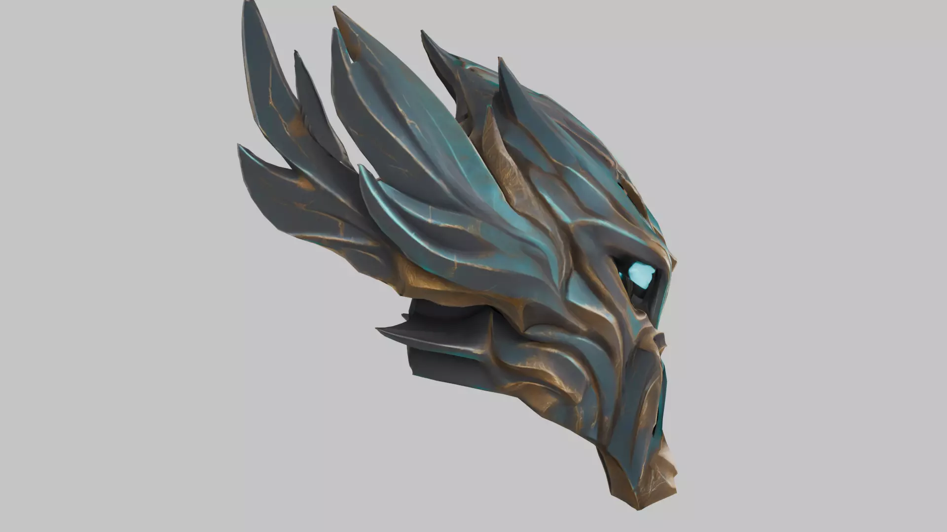 Dark Sentinel Mask Low-poly 3D model_2