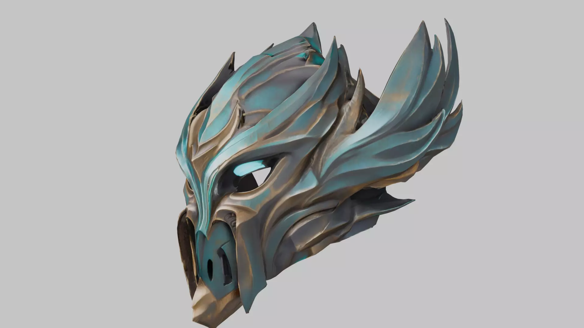 Dark Sentinel Mask Low-poly 3D model_7