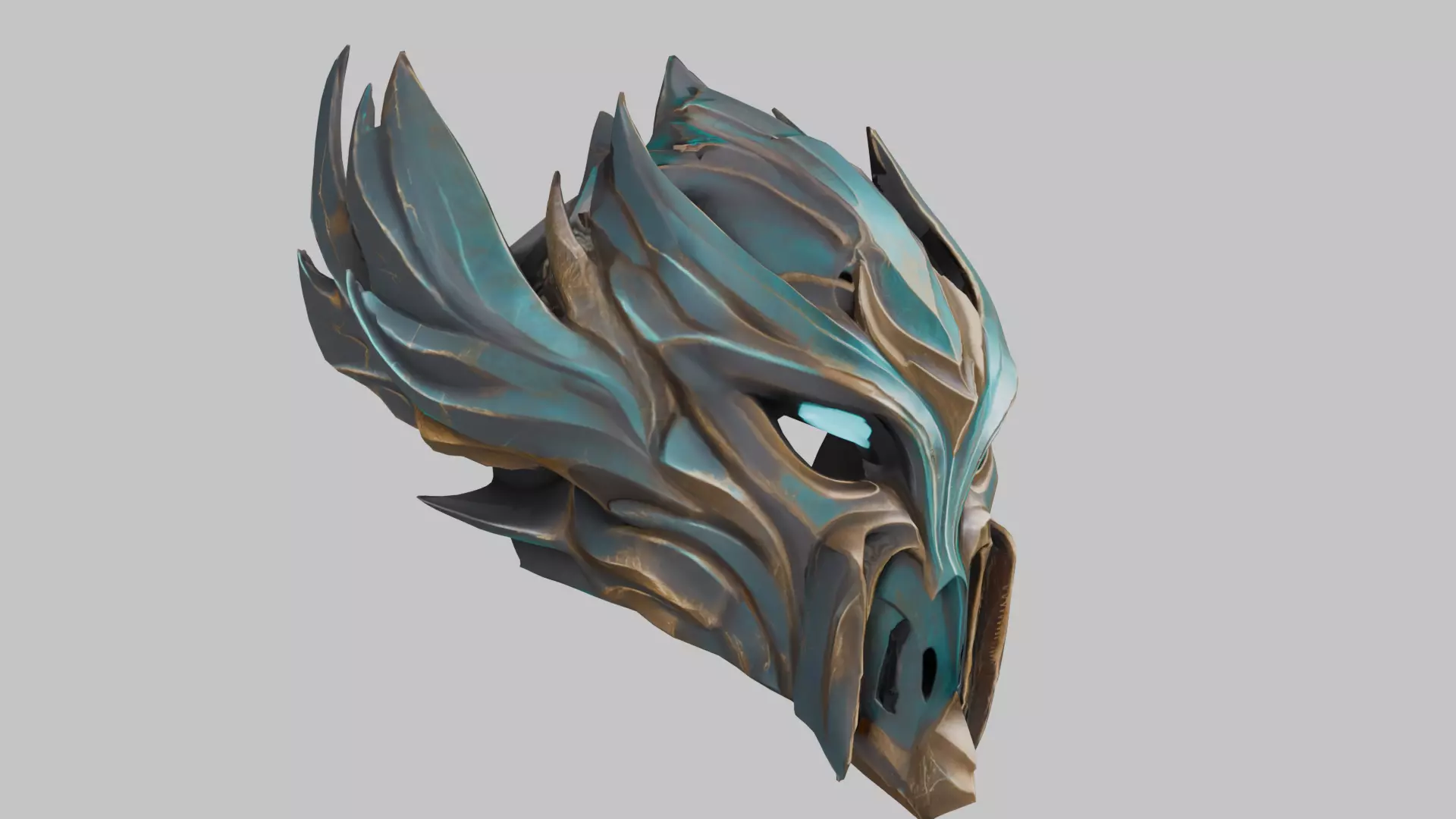 Dark Sentinel Mask Low-poly 3D model_1