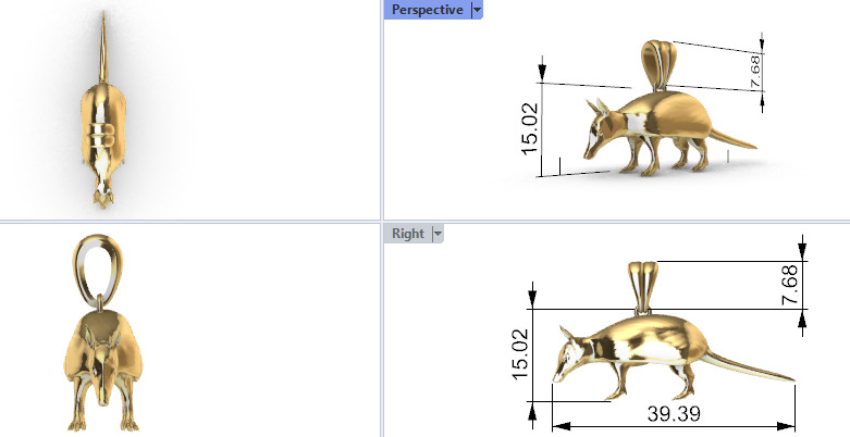 Armdillo Pendant 3D print model_21