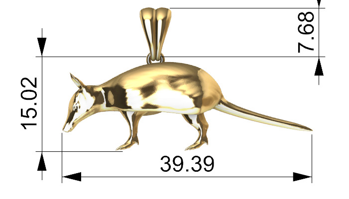 Armdillo Pendant 3D print model_20