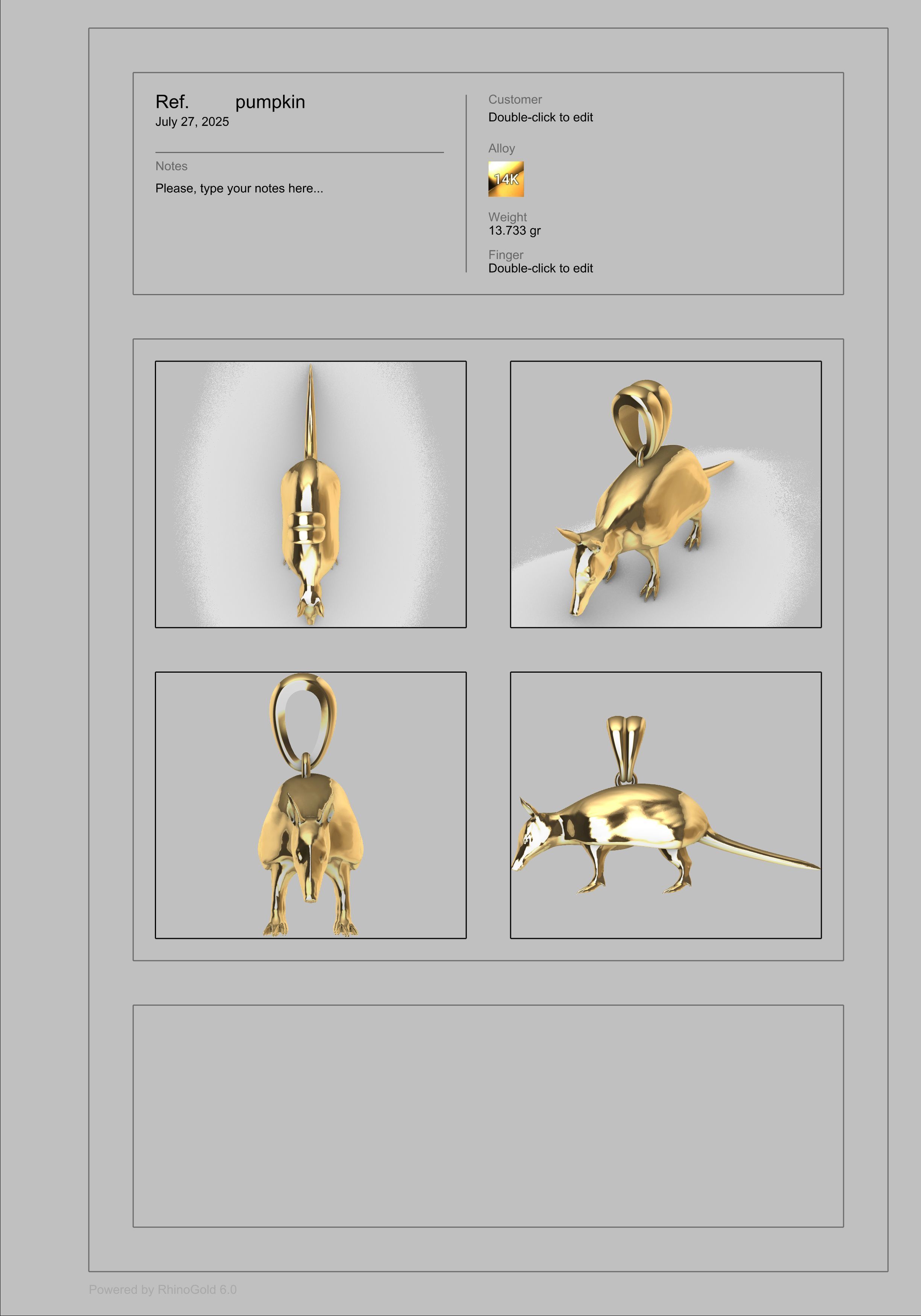 Armdillo Pendant 3D print model_28