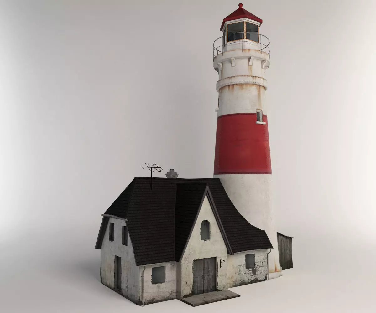 Light house Low-poly 3D model_0