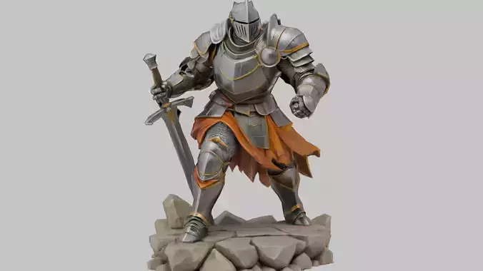 Dark Armored Knight - Medieval Warrior