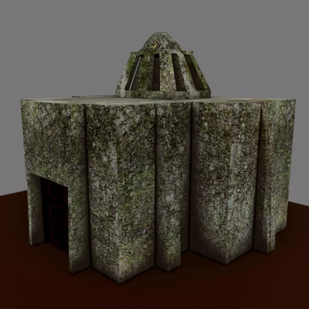 Abandoned ancient temple Low-poly 3D model