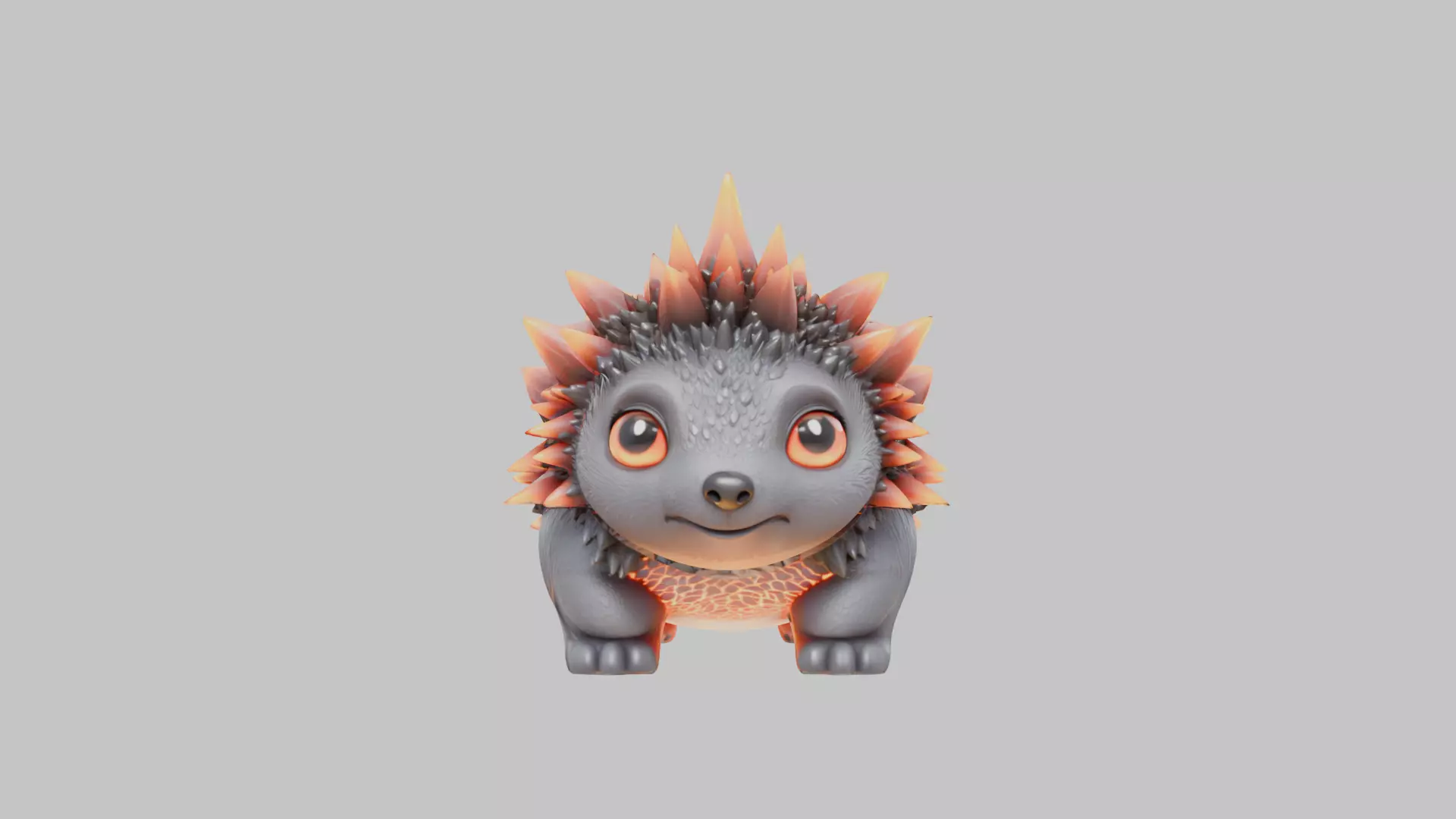 Cute Chibi Lava Rock Monster Low-poly 3D model