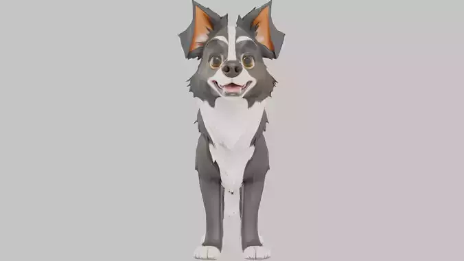 Cartoon Border Collie Model