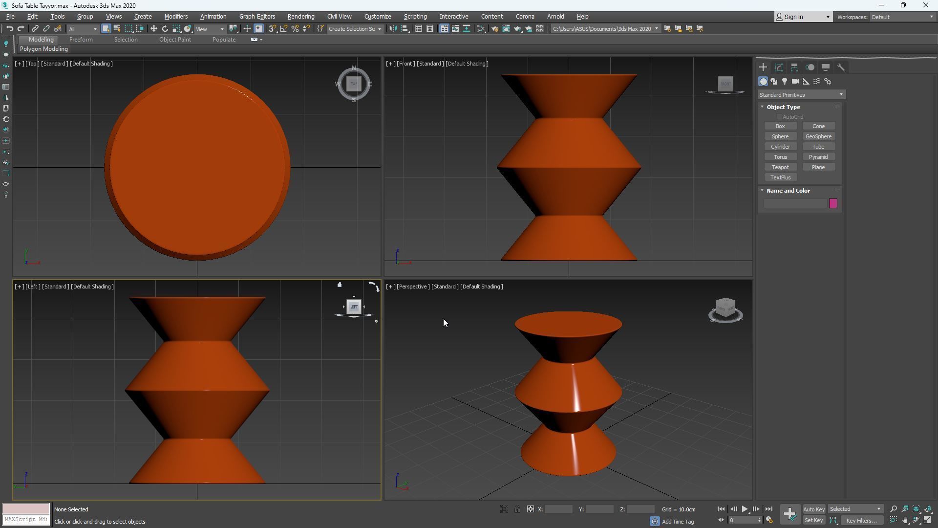 Sofa Table Low-poly 3D model_6