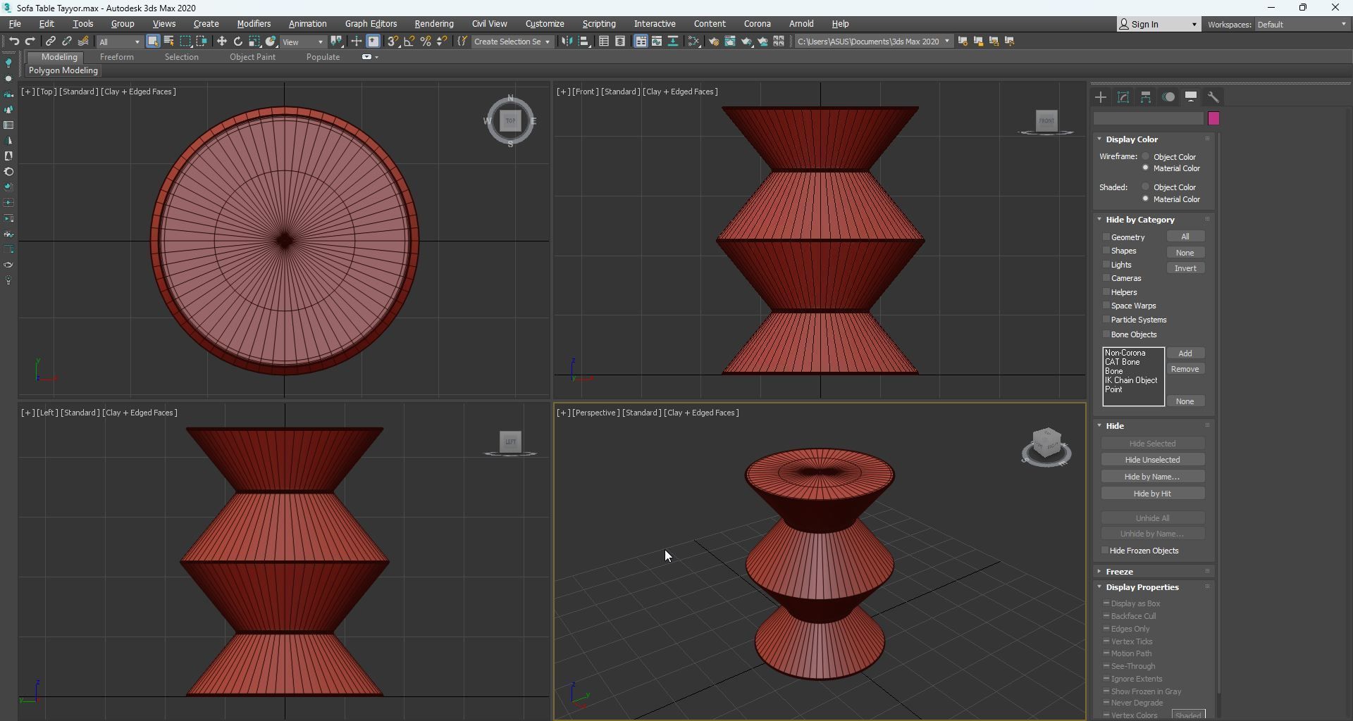 Sofa Table Low-poly 3D model_7