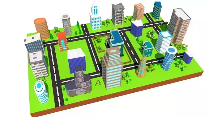 Low Poly Stylized City