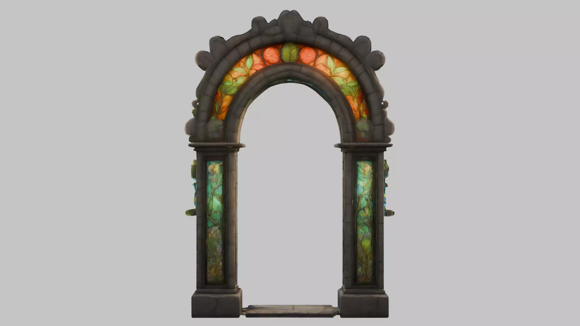 Botanical Stone Arch - Low Poly 3D Model Low-poly 3D model_4
