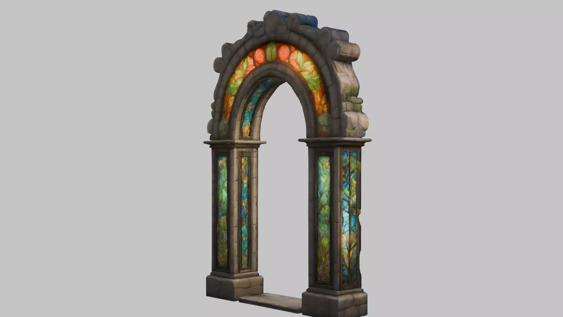 Botanical Stone Arch - Low Poly 3D Model Low-poly 3D model_3